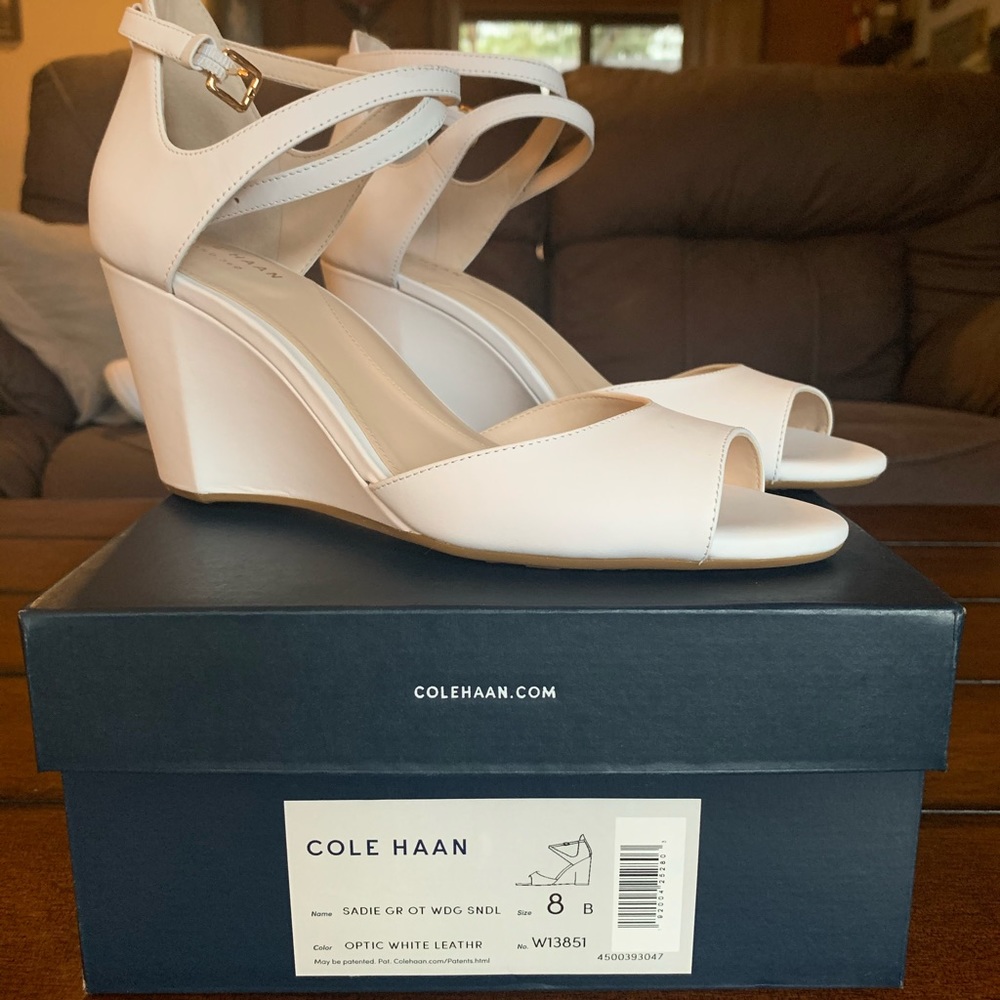 Cole Haan white wedges
